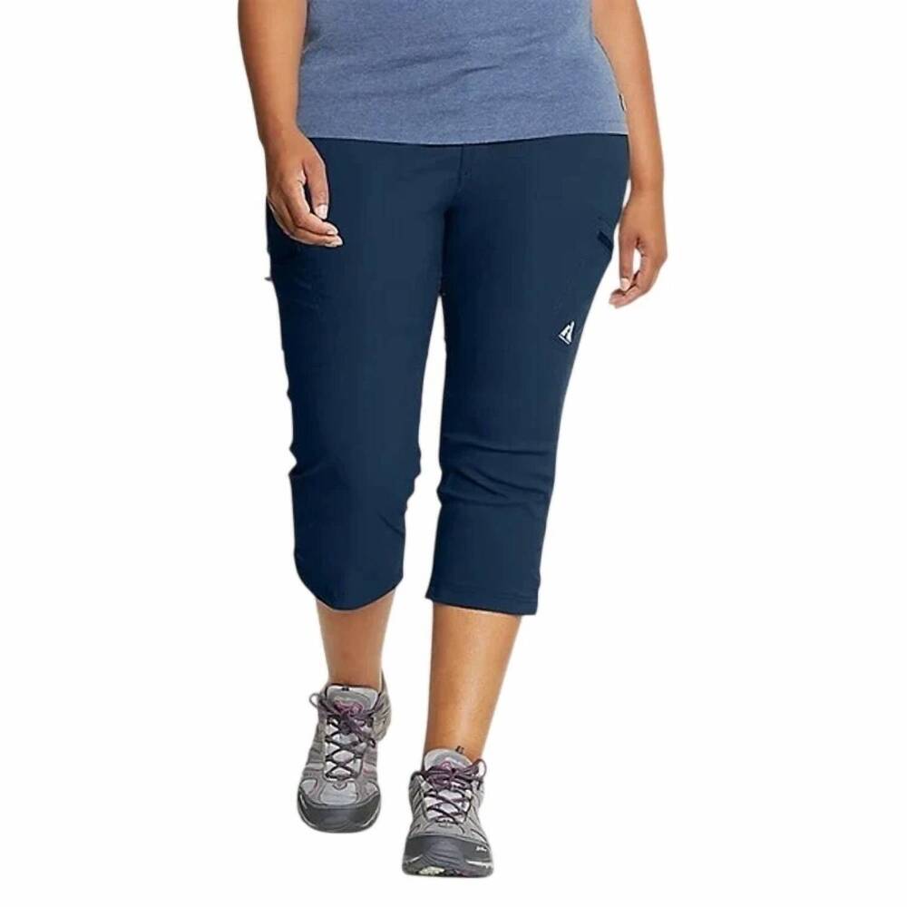 NEW EDDIE BAUER storm repel flexion guide capri pants in navy